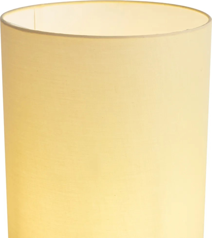 Смарт подова лампа дърво с бежов абажур вкл. WiFi A60 - Stojon