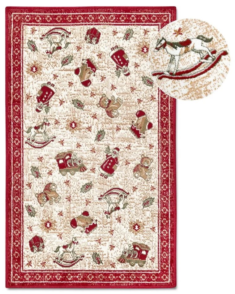 Червен килим с коледен мотив със смес от памук 50x80 cm Toy's Delight Red Christmas – Villeroy&amp;Boch