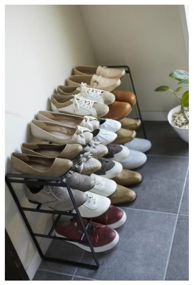 Черен регулируем рафт за обувки с 3 нива Maebashi - YAMAZAKI