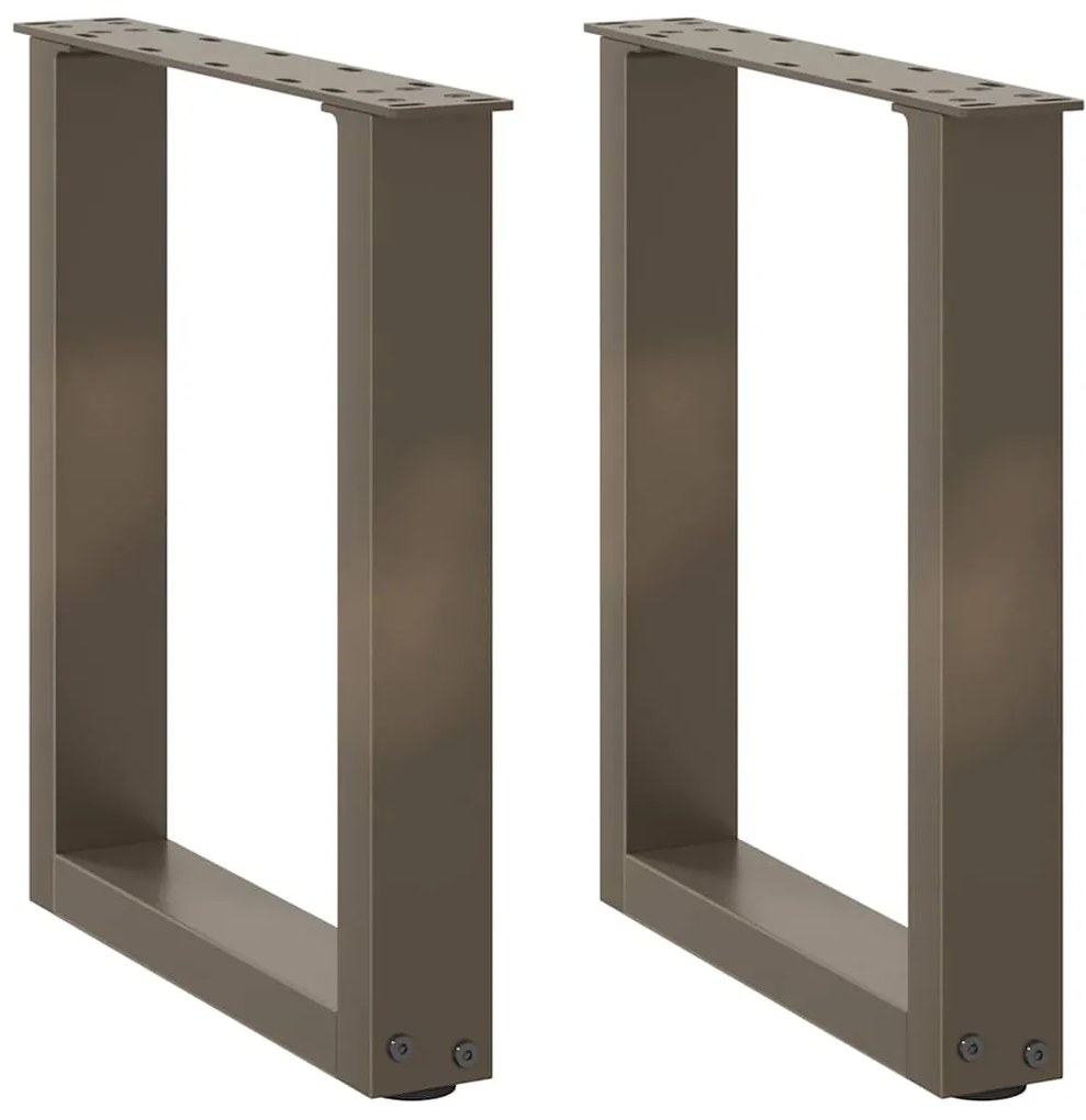 4013151 vidaXL Крака за масичка за кафе, U-образни, 2 бр., естествена стомана, 28 x (42-43) см, стомана