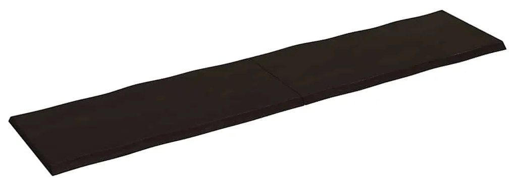 364054 vidaXL Плот за маса тъмнокафяв 220x50x(2-4) см обработен масивен дъб