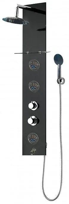 Хидромасажен душ панел ICSH 3684B "ЕМОНА", черен, 110x22см