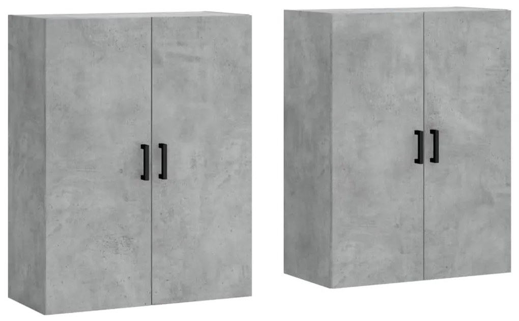 3195623 vidaXL Стенни шкафове, 2 бр, бетонно сиво, 69,5x34x90 см