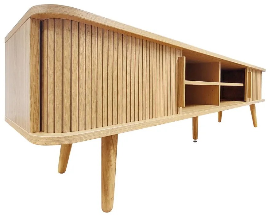 Маса за телевизор от декор от дъб в естествен цвят 178x50x40 cm Rove – Woodman