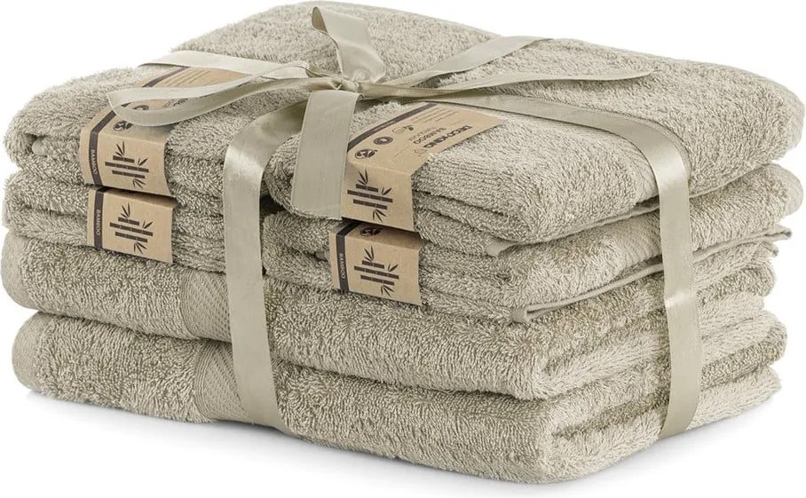 Комплект от 2 бежови кърпи за баня и 4 кърпи Bamby Beige - DecoKing