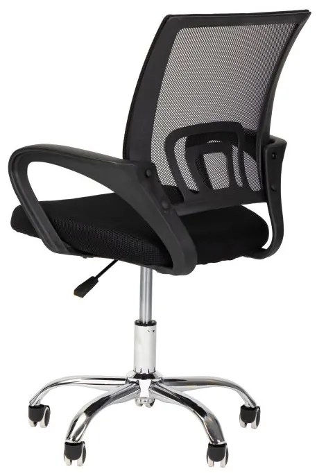 Ергономичен офис стол в черно с метална основа