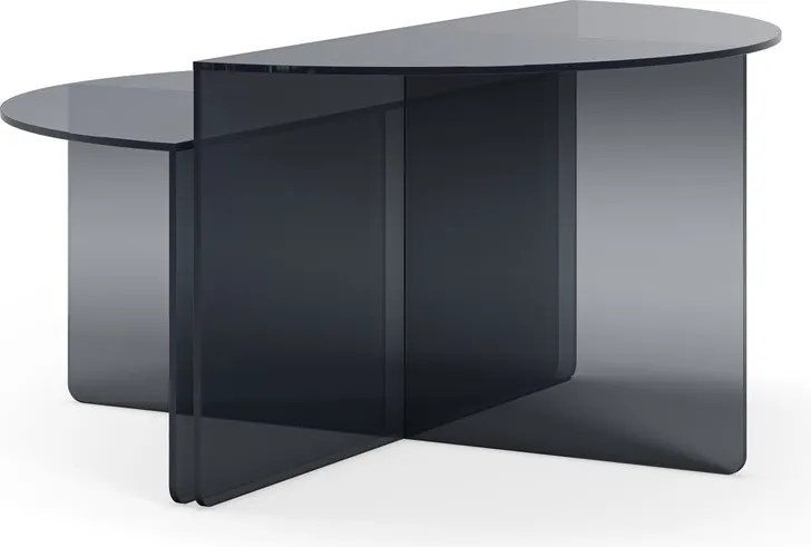 Сиви стъклени кръгли масички за кафе в комплект 2 бр. ø 80 cm Velta – MOME