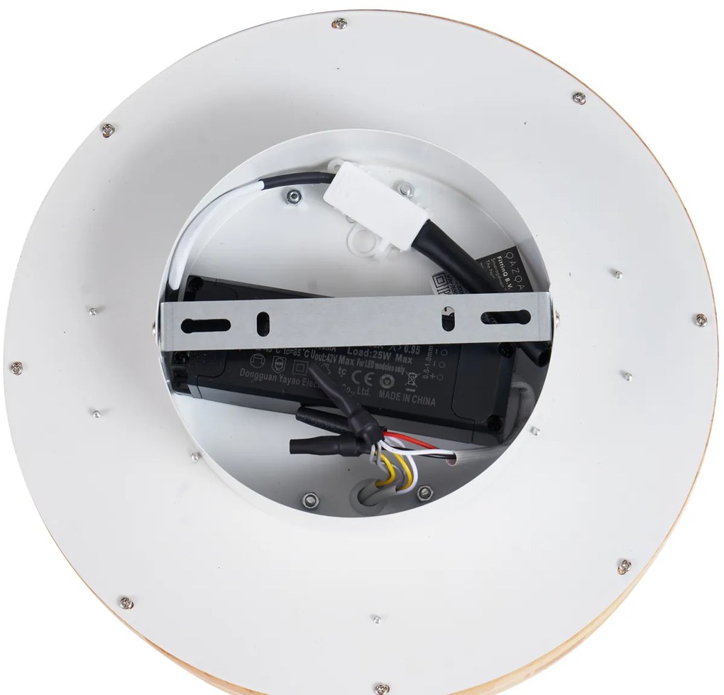 Скандинавска таванна лампа дърво 30 см вкл. LED димируема - Pecker