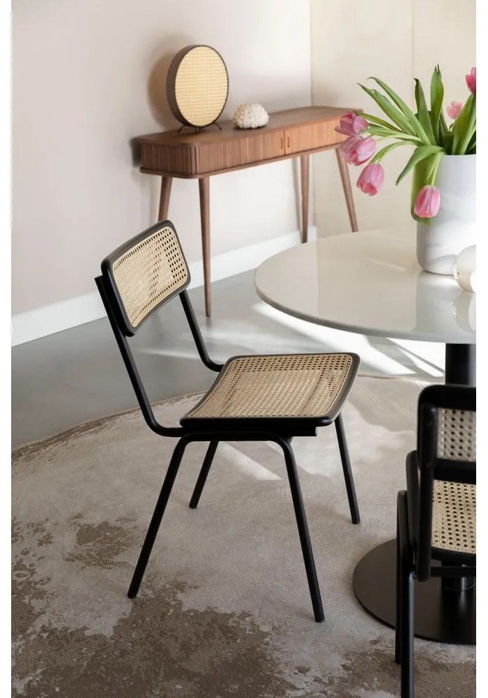 Черни ратанови столове за хранене в комплект от 2 Jort - Zuiver