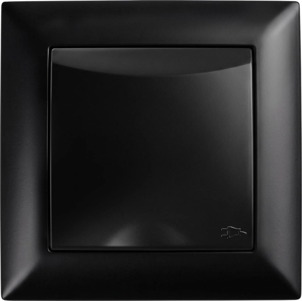 Единичен контакт със заземяване и капаче с рамка OSTE JNH005-G Black
