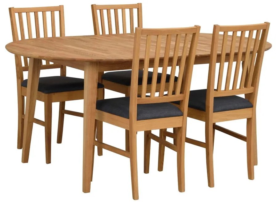 Овална дъбова сгъваема маса за хранене , 170 x 105 cm Filippa - Rowico