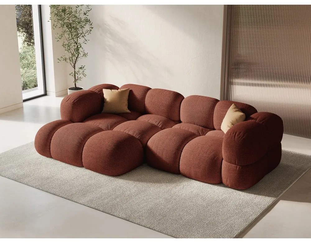 Ъглов диван в тухлен цвят (ляв ъгъл) Loretto – Cosmopolitan Design