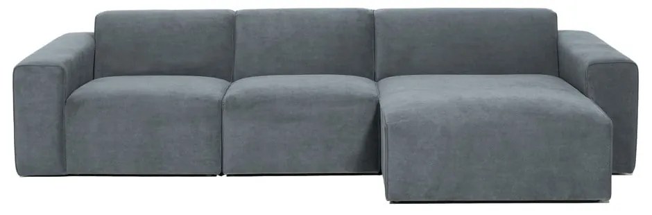 Сив ъглов диван от рипсено кадифе (десен ъгъл) Sting – Scandic