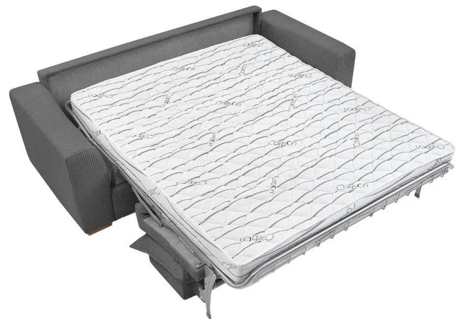 Сив разтегателен диван от рипсено кадифе 225 cm Augustin – Bobochic Paris