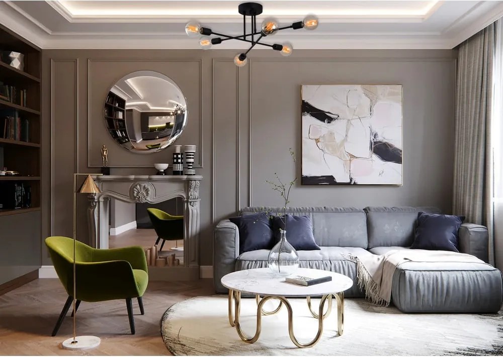 Черно осветително тяло за таван 64x64 cm Flower – Opviq lights