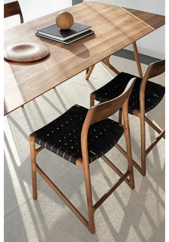 Трапезен стол в черен и кафяв цвят Fawn – Gazzda