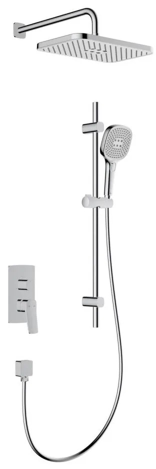 KFA Armatura 4529-301-00 — Душ комплект MALAGA с вграден смесител, хром с висок блясък