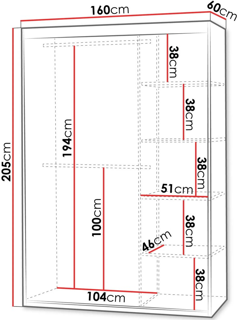 Гардероб Мат V 160 плъзгащ