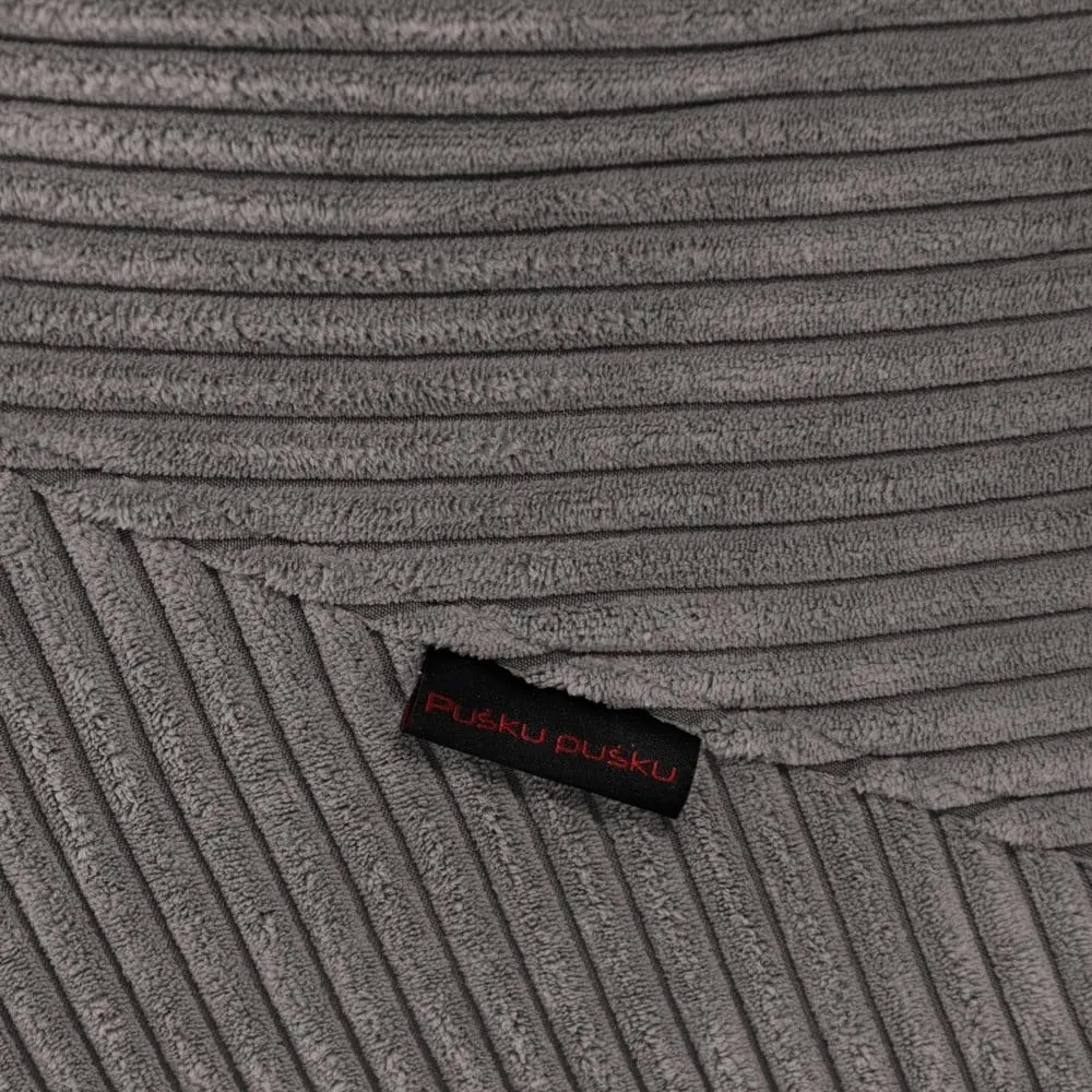 Светлосив пуф от рипсено кадифе Tube 100 – SLOWDOWN