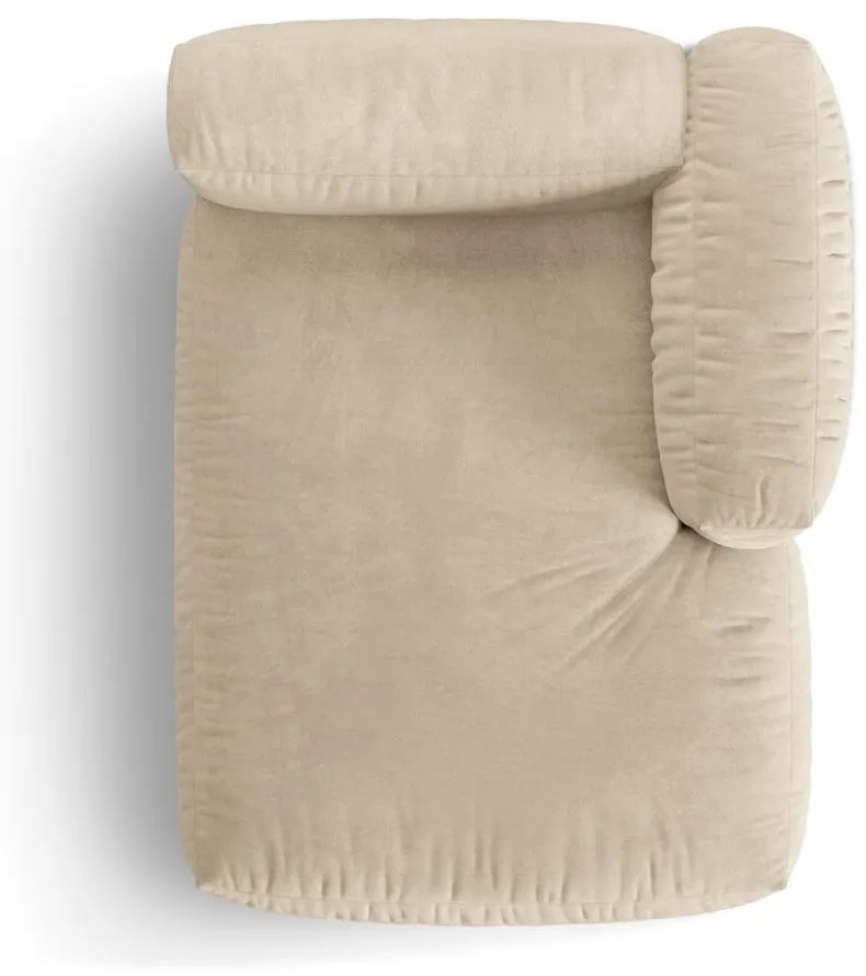 Бежов кадифен модул за диван (десен ъгъл) Martina – Micadoni