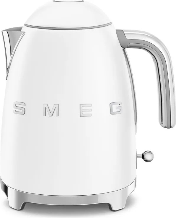 Електрическа кана SMEG KLF03WHMEU, 2400 W, 1.7 л, 360° основа, Матово покритие, Бял
