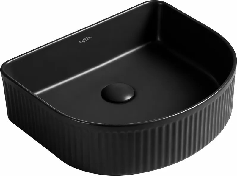 Mexen Grovo рифована мивка за плот 41 x 36 см, черна мат - 22304285
