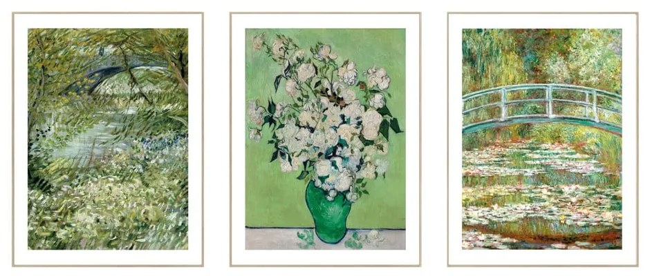 Реплики картини в комплект от 3 бр. 30x40 cm Van Gogh & Monet – knor