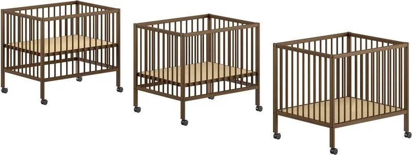 Кафява кошара за игра от масивен бук 95x75 cm Dino – Vipack