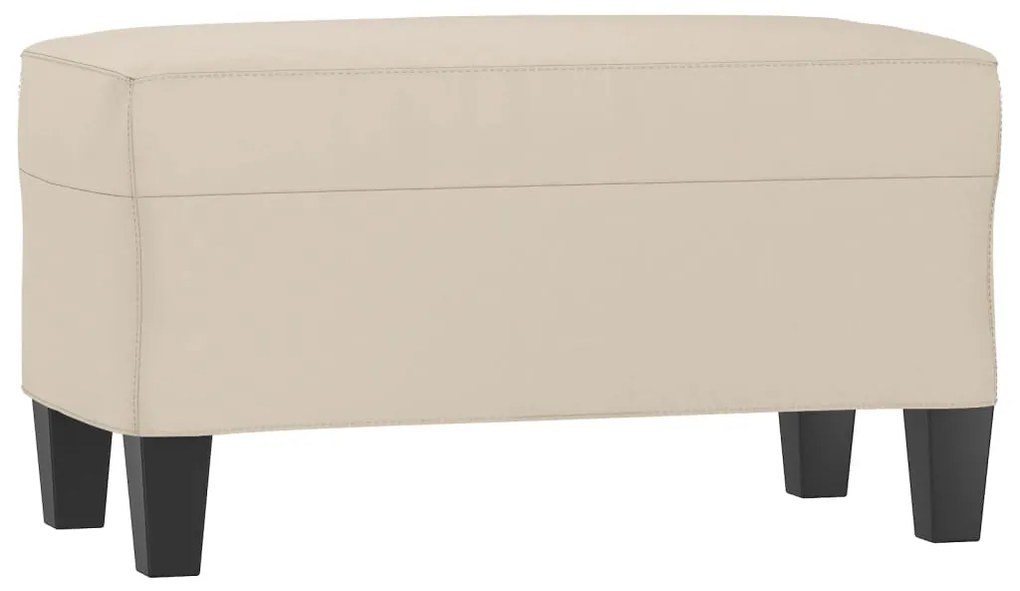 349449 vidaXL Пейка, кремава, 70x35x41 см, микрофибърен плат