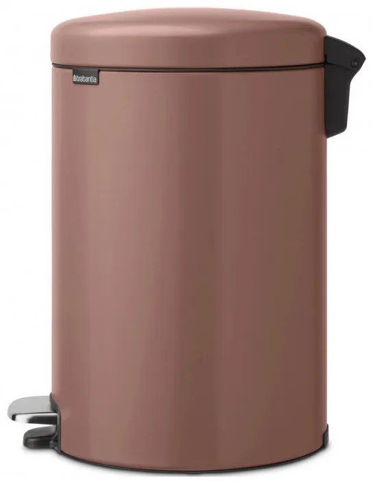 Кош за боклук с педал Brabantia NewIcon 1008849, 20 л, Плавно затваряне, Противоплъзгаща основа, Сатенено покритие, Кафяв