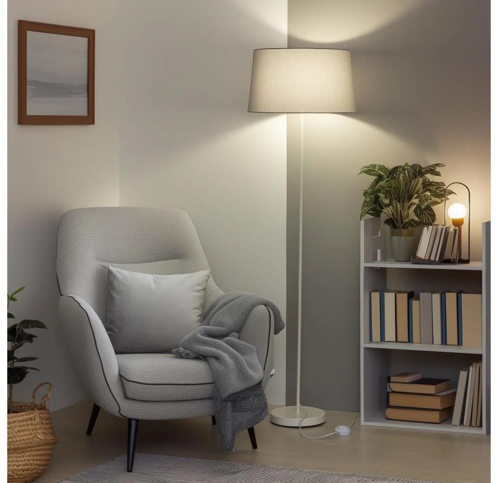 Brilagi - LED подова лампа CERIA 1xE27/40W/230V Ø 45 см сива/бяла