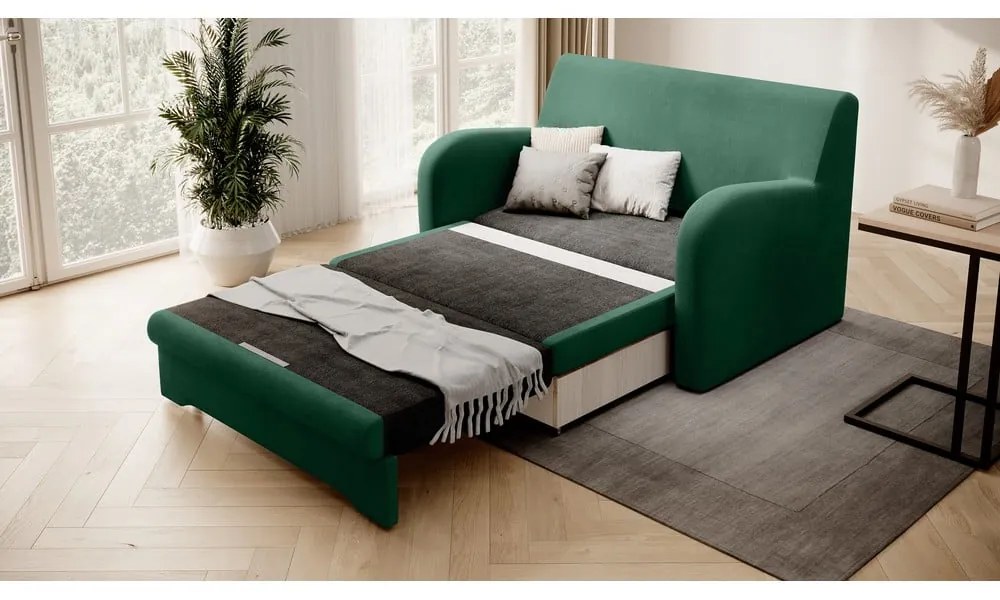Зелен кадифен разтегателен диван 130 cm Ario – ELTAP