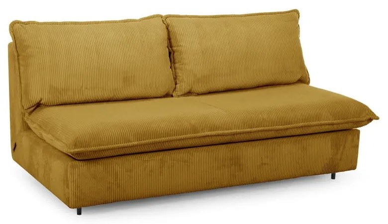 Жълт разтегателен диван от рипсено кадифе 184 cm Isadora – Bobochic Paris