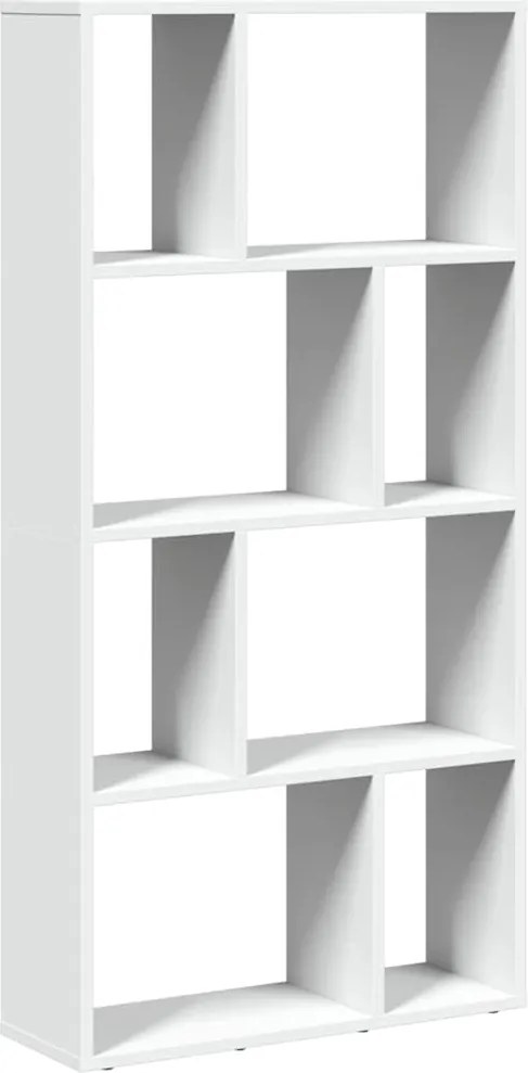 858147 vidaXL Библиотека, бяла, 60x20x120,5 см, инженерно дърво