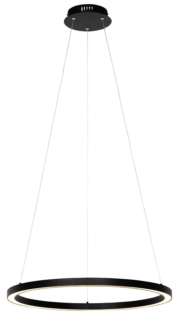 Висяща лампа черна 60 см с LED 3-степенна димируема - Girello