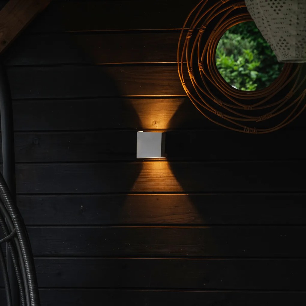 Външна стенна лампа бяла с LED 2-светлина IP54 - Edwin