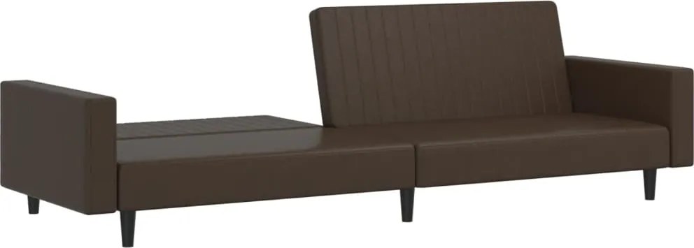 375952 vidaXL 2-местна кушетка, кафява, изкуствена кожа