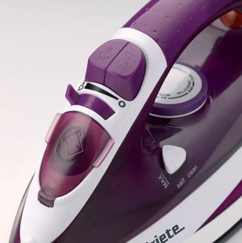 Ютия Ariete STEAM IRON 6235/00, 2000W, 0.3 л, Керамична плоча, Парна струя, Лилав
