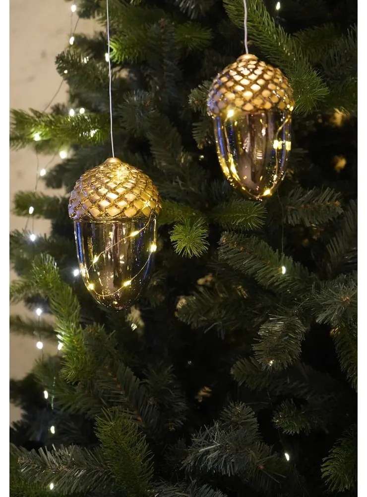 Кафява висяща коледна светлинна украса ø 8 cm Celina – Sirius