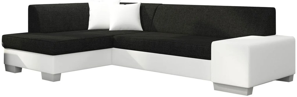 Ъгъл диван Firminio-Left-White - Black