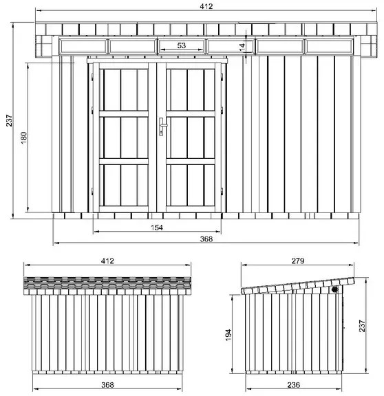 LP® SmartSide® панелен навес – 236 x 368 см – 9 м2