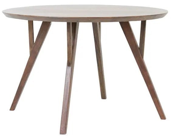 Кафява кръгла трапезна маса с акациев плот ø 140 cm Quenza – Light & Living