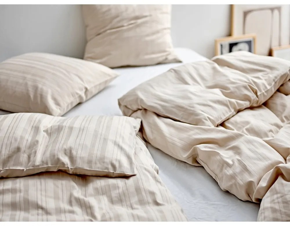 Бежово единично спално бельо от дамаск 140x200 cm Noble – Södahl