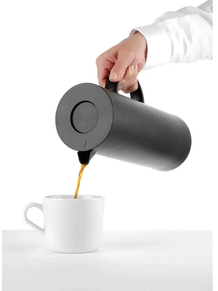 Черна термокана от неръждаема стомана , 1 л - Hendi