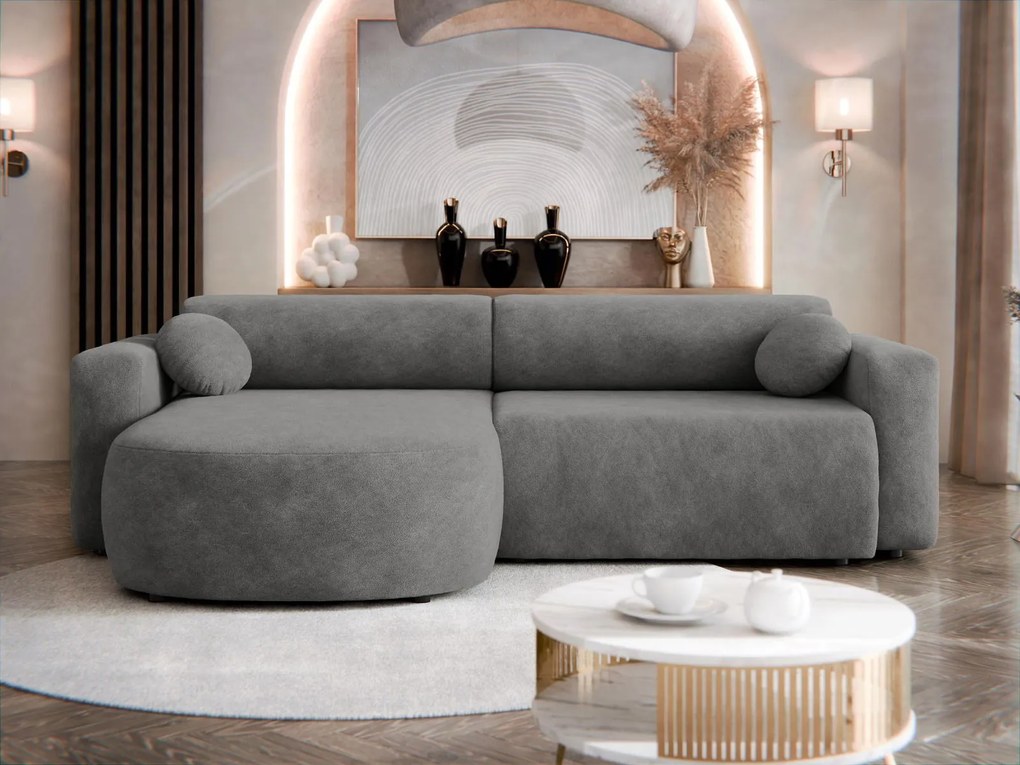Ъглов диван Nicelo-Тъмно сиво