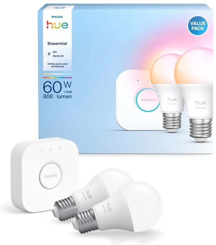 Начален комплект Philips Hue WACA 2xE27/8W/230V 2200-6500K + устройство за свързване