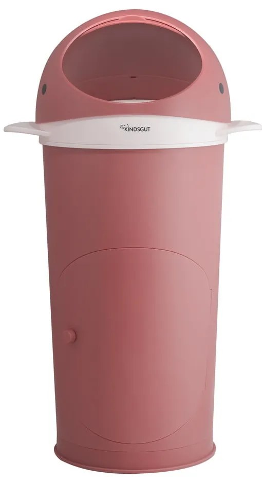 Тъмнорозово пластмасово кошче за пелени 25 l Whale – Kindsgut