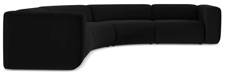 Черен кадифен ъглов диван Ekahi – Makamii