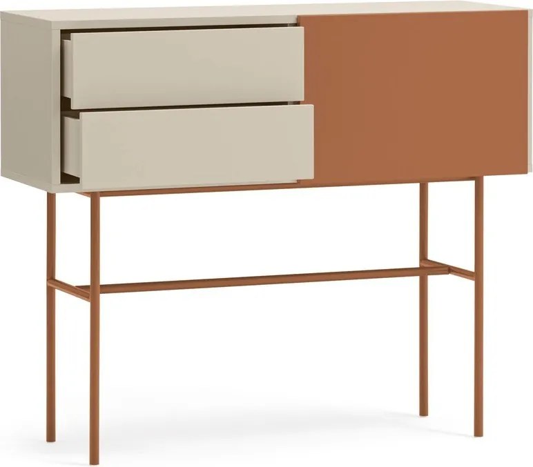 Конзолна маса в светлосиво-тухлен цвят 35x110 cm Nube - Teulat