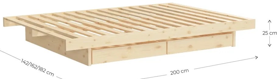 Двойно легло от борова дървесина 180x200 cm Kanso – Karup Design